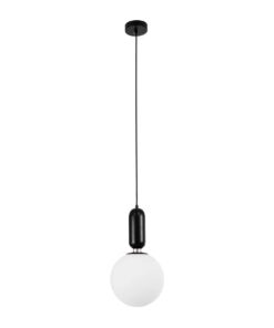 kelvo® ESTETICO KLV-101-0379 Κρεμαστό Φωτιστικό Οροφής για Λάμπα με Ντουί E27 AC 220-240V IP20 – Μαύρο Ματ & Λευκό – Μ20 x Π20 x Υ38cm