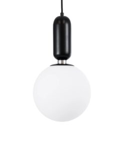 kelvo® ESTETICO KLV-101-0379 Κρεμαστό Φωτιστικό Οροφής για Λάμπα με Ντουί E27 AC 220-240V IP20 – Μαύρο Ματ & Λευκό – Μ20 x Π20 x Υ38cm