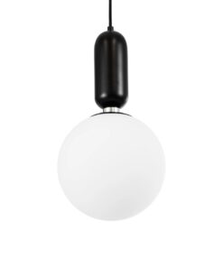 kelvo® ESTETICO KLV-101-0379 Κρεμαστό Φωτιστικό Οροφής για Λάμπα με Ντουί E27 AC 220-240V IP20 – Μαύρο Ματ & Λευκό – Μ20 x Π20 x Υ38cm