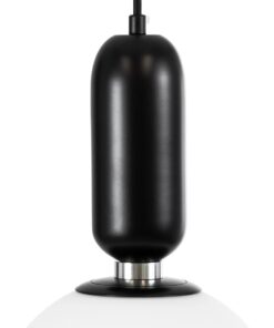kelvo® ESTETICO KLV-101-0379 Κρεμαστό Φωτιστικό Οροφής για Λάμπα με Ντουί E27 AC 220-240V IP20 – Μαύρο Ματ & Λευκό – Μ20 x Π20 x Υ38cm
