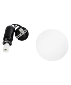 kelvo® ESTETICO KLV-101-0379 Κρεμαστό Φωτιστικό Οροφής για Λάμπα με Ντουί E27 AC 220-240V IP20 – Μαύρο Ματ & Λευκό – Μ20 x Π20 x Υ38cm