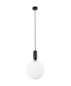 kelvo® ESTETICO KLV-101-0380 Κρεμαστό Φωτιστικό Οροφής για Λάμπα με Ντουί E27 AC 220-240V IP20 – Μαύρο Ματ & Λευκό – Μ30 x Π30 x Υ48cm