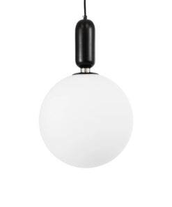 kelvo® ESTETICO KLV-101-0380 Κρεμαστό Φωτιστικό Οροφής για Λάμπα με Ντουί E27 AC 220-240V IP20 – Μαύρο Ματ & Λευκό – Μ30 x Π30 x Υ48cm