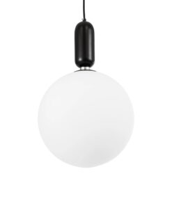 kelvo® ESTETICO KLV-101-0380 Κρεμαστό Φωτιστικό Οροφής για Λάμπα με Ντουί E27 AC 220-240V IP20 – Μαύρο Ματ & Λευκό – Μ30 x Π30 x Υ48cm