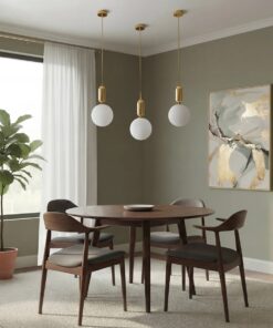 kelvo® ESTETICO KLV-101-0382 Κρεμαστό Φωτιστικό Οροφής για Λάμπα με Ντουί E27 AC 220-240V IP20 – Χρυσό Βούρτσας Πλατίνα & Λευκό – Μ20 x Π20 x Υ38cm