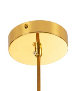 kelvo® ESTETICO KLV-101-0382 Κρεμαστό Φωτιστικό Οροφής για Λάμπα με Ντουί E27 AC 220-240V IP20 – Χρυσό Βούρτσας Πλατίνα & Λευκό – Μ20 x Π20 x Υ38cm