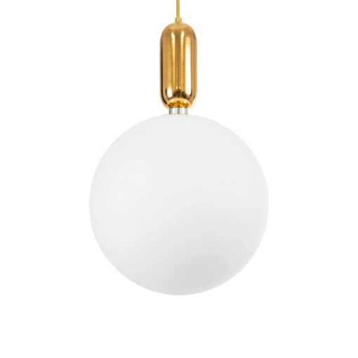 kelvo® ESTETICO KLV-101-0383 Κρεμαστό Φωτιστικό Οροφής για Λάμπα με Ντουί E27 AC 220-240V IP20 – Χρυσό Βούρτσας Πλατίνα & Λευκό – Μ30 x Π30 x Υ48cm