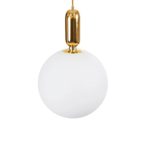 kelvo® ESTETICO KLV-101-0383 Κρεμαστό Φωτιστικό Οροφής για Λάμπα με Ντουί E27 AC 220-240V IP20 – Χρυσό Βούρτσας Πλατίνα & Λευκό – Μ30 x Π30 x Υ48cm