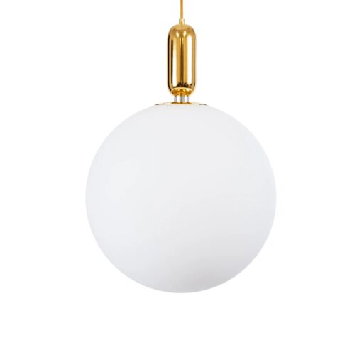 kelvo® ESTETICO KLV-101-0384 Κρεμαστό Φωτιστικό Οροφής για Λάμπα με Ντουί E27 AC 220-240V IP20 – Χρυσό Βούρτσας Πλατίνα & Λευκό – Μ40 x Π40 x Υ58cm
