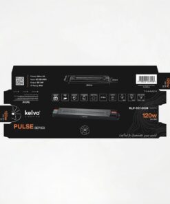 kelvo® PULSE KLV-107-0004 Ultra Slim Τροφοδοτικό/Μετασχηματιστής Class I PELV 120W 5A AC 220-240V σε DC 24V IP20 – Γκρι Ανθρακί Ματ – Μ25 x Π2.6 x Υ2.4cm – 5 Χρόνια Εγγύηση