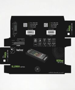 kelvo® ILUMA KLV-107-0007 Slim Τροφοδοτικό/Μετασχηματιστής Class I PELV 100W 8.3A AC 220-240V σε DC 12V IP20 – Γκρι Ανθρακί Ματ – Μ16 x Π4.8 x Υ2.8cm – 5 Χρόνια Εγγύηση