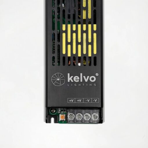 kelvo® ILUMA KLV-107-0010 Slim Τροφοδοτικό/Μετασχηματιστής Class I PELV 300W 25A AC 220-240V σε DC 12V IP20 – Γκρι Ανθρακί Ματ – Μ19.6 x Π5.9 x Υ2.8cm – 5 Χρόνια Εγγύηση