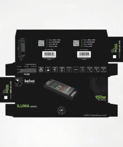 kelvo® ILUMA KLV-107-0014 Slim Τροφοδοτικό/Μετασχηματιστής Class I PELV 150W 6.25A AC 220-240V σε DC 24V IP20 – Γκρι Ανθρακί Ματ – Μ18.1 x Π4.8 x Υ2.8cm – 5 Χρόνια Εγγύηση