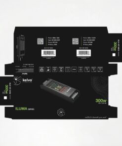 kelvo® ILUMA KLV-107-0016 Slim Τροφοδοτικό/Μετασχηματιστής Class I PELV 300W 12.5A AC 220-240V σε DC 24V IP20 – Γκρι Ανθρακί Ματ – Μ19.6 x Π5.9 x Υ2.8cm – 5 Χρόνια Εγγύηση