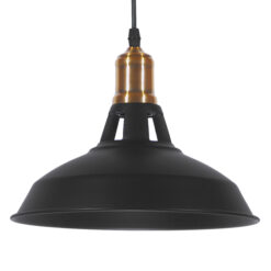 GLOBOSTAR® ANER 01073 Vintage Κρεμαστό Φωτιστικό Οροφής με Ντουί 1 x E27 AC 220-240V IP20 - Μαύρο & Χρυσό - Μ27.5 x Π27.5 x Υ19cm