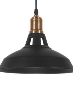 GLOBOSTAR® ANER 01073 Vintage Κρεμαστό Φωτιστικό Οροφής με Ντουί 1 x E27 AC 220-240V IP20 - Μαύρο & Χρυσό - Μ27.5 x Π27.5 x Υ19cm