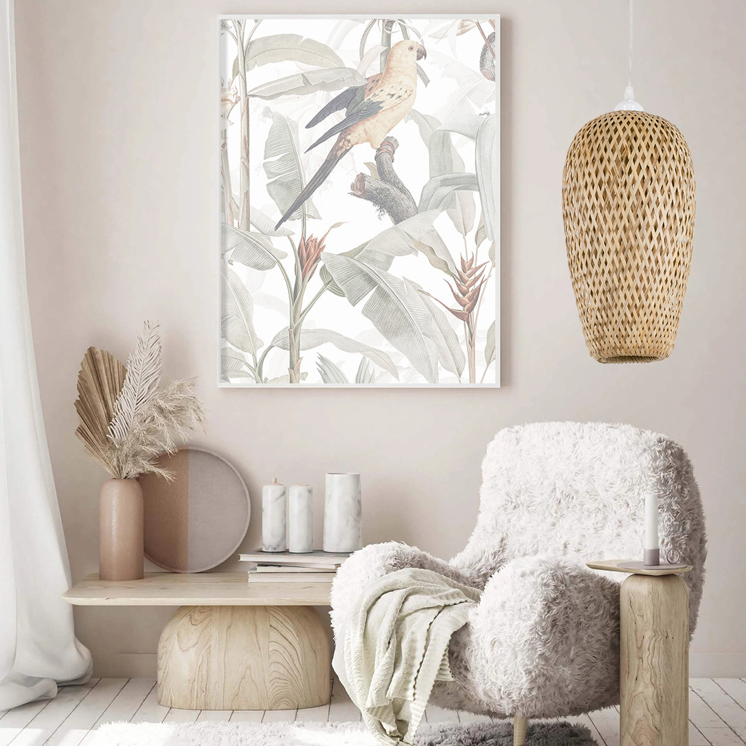 GLOBOSTAR® SAN TROPEZ 00764 Boho Κρεμαστό Φωτιστικό Οροφής με Ντουί 1 x E27 AC 220-240V IP20 - Μπεζ - Μ23 x Π23 x Υ42cm - Image 10
