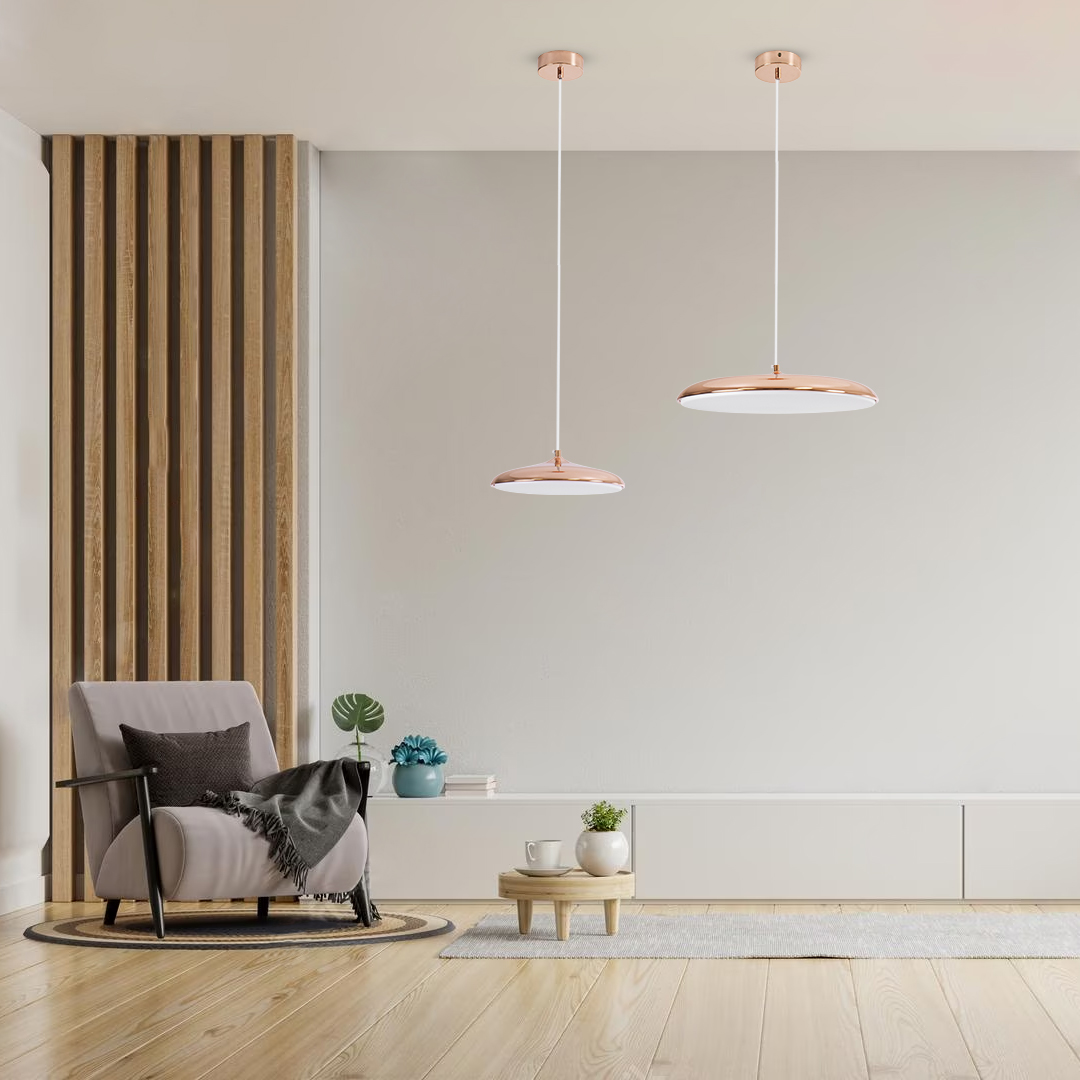 GLOBOSTAR® BARON 61253 Μοντέρνο Κρεμαστό Φωτιστικό Οροφής LED 12W 1440lm 120° AC 220-240V IP20 Ρυθμιζόμενο Λευκό CCT με On/Off 2700K/4500K/6000K - Lumileds SMD Chip - Ροζ Χρυσό - Μ25 x Π25 x Υ8cm - 3 Χρόνια Εγγύηση - Image 11