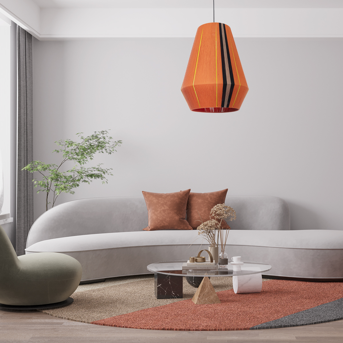 GLOBOSTAR® SALERNO 02337 Boho Κρεμαστό Φωτιστικό Οροφής με Ντουί 1 x E27 AC 220-240V IP20 - Πολύχρωμο - Μ50 x Π50 x Υ60cm - Image 11