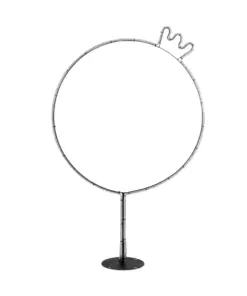 GLOBOSTAR® XMAS-CROWN-BIG Χριστουγεννιάτικο Διακοσμητικό Φωτιστικό LED 27.3W 1092lm 360° AC 220-240V Αδιάβροχο IP65 Θερμό Λευκό 2700K - Μαύρο & Διάφανο - Μ88 x Π25 x Υ136cm - 2 Χρόνια Εγγύηση
