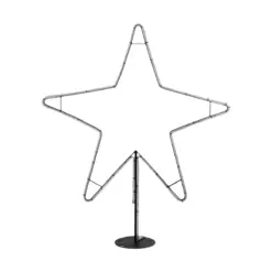 GLOBOSTAR® XMAS-STAR-BIG Χριστουγεννιάτικο Διακοσμητικό Φωτιστικό LED 19,5W 780lm 360° AC 220-240V Αδιάβροχο IP65 Θερμό Λευκό 2700K - Μαύρο & Διάφανο - M114 x Π25 x Υ132cm - 2 Χρόνια Εγγύηση