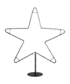 GLOBOSTAR® XMAS-STAR-SMALL Χριστουγεννιάτικο Διακοσμητικό Φωτιστικό LED 15,6W 624lm 360° AC 220-240V Αδιάβροχο IP65 Θερμό Λευκό 2700K - Μαύρο & Διάφανο - M97 x Π25 x Υ107cm - 2 Χρόνια Εγγύηση