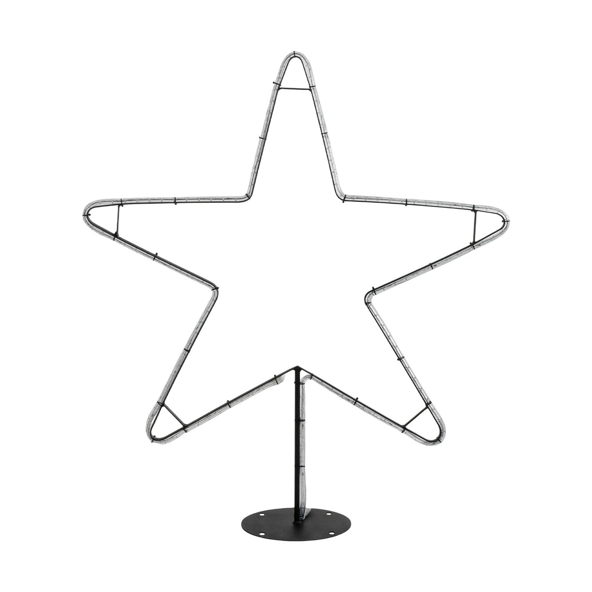GLOBOSTAR® XMAS-STAR-SMALL Χριστουγεννιάτικο Διακοσμητικό Φωτιστικό LED 15,6W 624lm 360° AC 220-240V Αδιάβροχο IP65 Θερμό Λευκό 2700K - Μαύρο & Διάφανο - M97 x Π25 x Υ107cm - 2 Χρόνια Εγγύηση