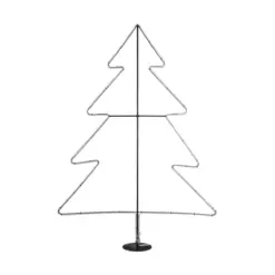GLOBOSTAR® XMAS-TREE-BIG Χριστουγεννιάτικο Διακοσμητικό Φωτιστικό LED 27.3W 1092lm 360° AC 220-240V Αδιάβροχο IP65 Θερμό Λευκό 2700K - Μαύρο & Διάφανο - Μ134 x Π25 x Υ188cm - 2 Χρόνια Εγγύηση