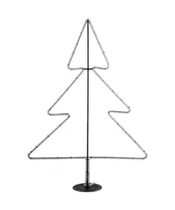 GLOBOSTAR® XMAS-TREE-SMALL Χριστουγεννιάτικο Διακοσμητικό Φωτιστικό LED 19,5W 780lm 360° AC 220-240V Αδιάβροχο IP65 Θερμό Λευκό 2700K - Μαύρο & Διάφανο - M102 x Π25 x Υ142cm - 2 Χρόνια Εγγύηση