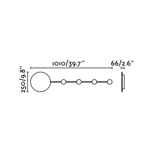 HAN LED BLACK WALL LAMP/WALL COAT RACK Faro Barcelona 1-FR01001