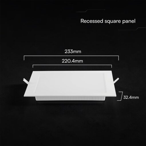 CCT LED Panel V-TAC Cree Chip 18W 1980lm 3in1 Τετράγωνο Χωνευτό 22x22cm 6yrs Wty 104866VT