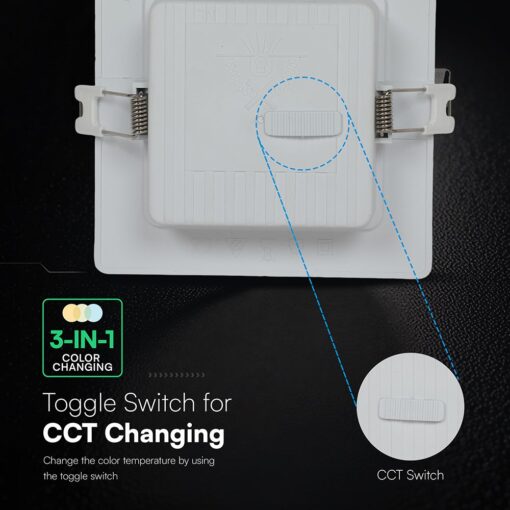 CCT LED Panel V-TAC Cree Chip 18W 1980lm 3in1 Τετράγωνο Χωνευτό 22x22cm 6yrs Wty 104866VT