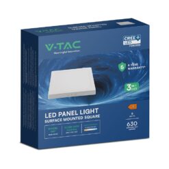 CCT LED Panel V-TAC Cree Chip 6W 630lm 3in1 Τετράγωνο Επιφανειακό 12x12cm 6yrs Wty 104926VT