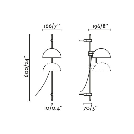 MATILDA GARNET MOBILE WALL LIGHT 1xE14 Faro Barcelona 1-FR20510-138