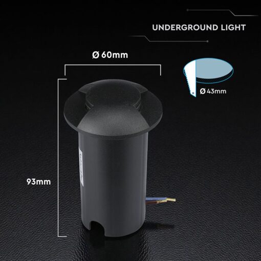 V‑TAC LED Χωνευτό Φωτιστικό 1W 50lm 6400K IP67 Στρογγυλό – 211468