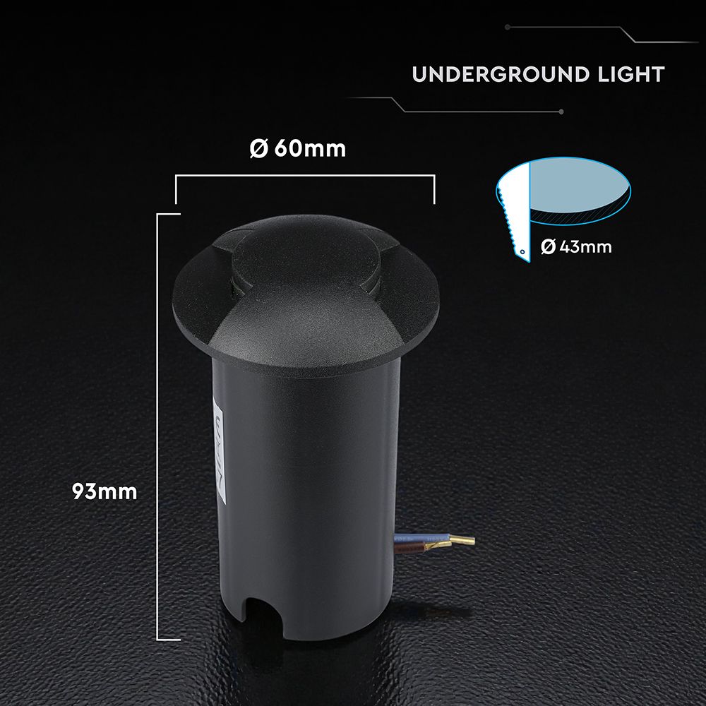 V‑TAC LED Χωνευτό Φωτιστικό 1W 50lm 6400K IP67 Στρογγυλό – 211468