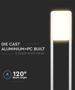 10W LED Φωτιστικό Κολωνάκι 80cm V-TAC Samsung Chip Λευκό Σώμα IP65 4000K 2120117VT