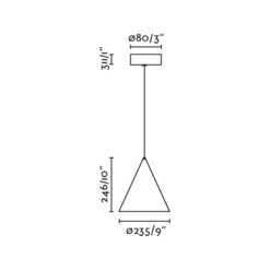 LINA BLACK PENDANT LED 12W 2700K Faro Barcelona 1-FR22028