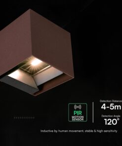 V‑TAC Ηλιακό Φωτιστικό Τοίχου 9W 800lm 3in1 με Ανιχνευτή Κίνησης IP65 Corten – 23824‑1