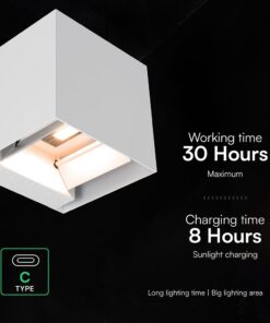 Ηλιακό LED Φωτιστικό Τοίχου 9W 800 lm 3in1 PIR Sensor IP65 – Λευκό V-TAC 24063‑1