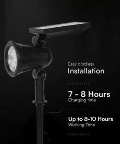 V‑TAC Ηλιακό Φωτιστικό Κήπου Καρφωτό 2W 180lm 3000K IP54 – 24154