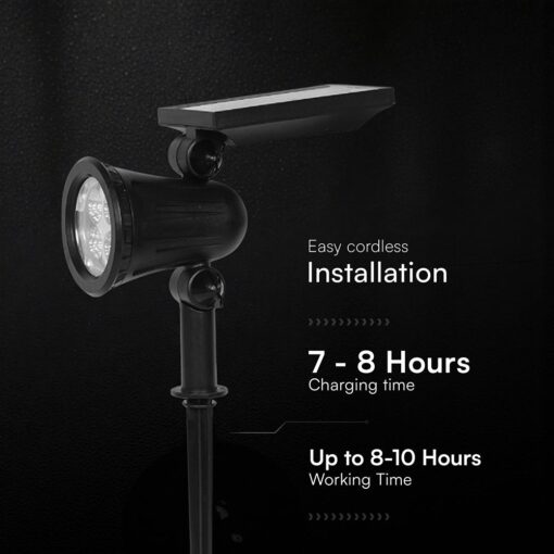 V‑TAC Ηλιακό Φωτιστικό Κήπου Καρφωτό 2W 180lm 3000K IP54 – 24154