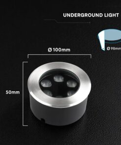 V‑TAC LED Χωνευτό Φωτιστικό 6W 387lm 3000K IP67 Στρογγυλό Silver – 24219