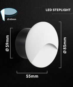 V‑TAC LED Φωτιστικό Σκαλοπατιών 3W 230lm 3000K IP65 Στρογγυλό Λευκό – 24230