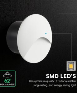 V‑TAC LED Φωτιστικό Σκαλοπατιών 3W 230lm 3000K IP65 Στρογγυλό Λευκό – 24230