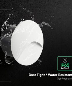V‑TAC LED Φωτιστικό Σκαλοπατιών 3W 230lm 3000K IP65 Στρογγυλό Λευκό – 24230