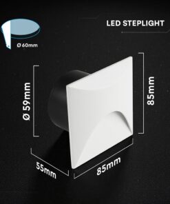 V‑TAC LED Φωτιστικό Σκαλοπατιών 3W 230lm 3000K IP65 Τετράγωνο Λευκό – 24231