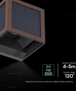V‑TAC Ηλιακό Φωτιστικό Τοίχου 9W 900lm 3in1 με Ανιχνευτή Κίνησης IP65 Καφέ – 24294