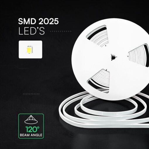 V‑TAC LED Neon Flex 10m 9W/m 755lm/m 3000K IP65 24V 6.5mm – 24329VT