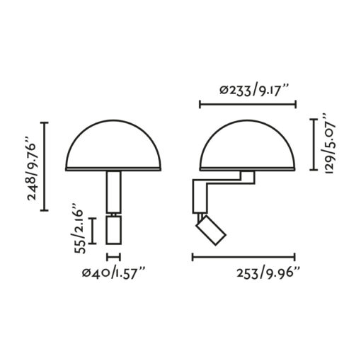 DOME BLACK WALL LIGHT 1xE27 READER 3W 2700K Faro Barcelona 1-FR29911